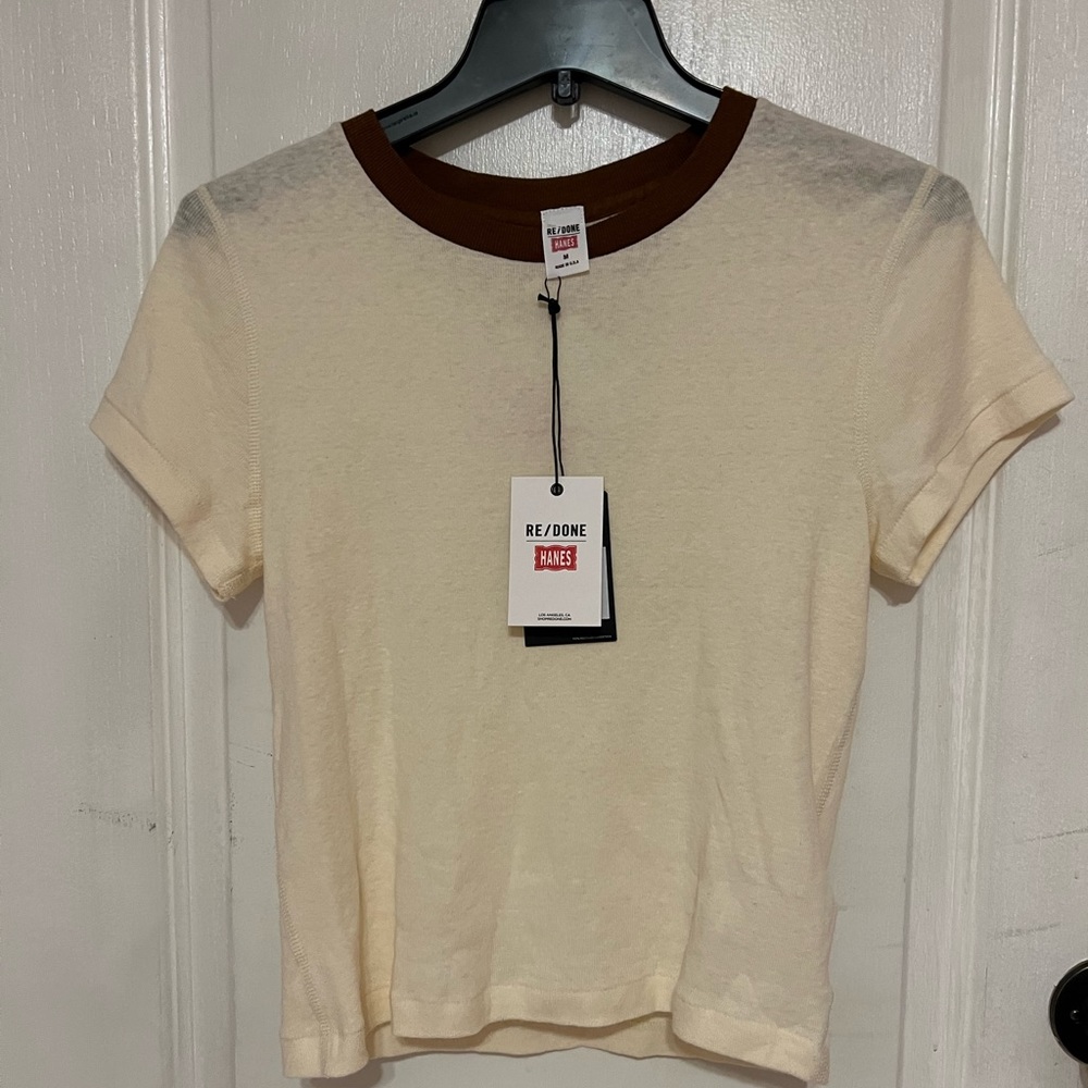 Re/Done x Hanes 90s baby tee vintage ivory with sienna
